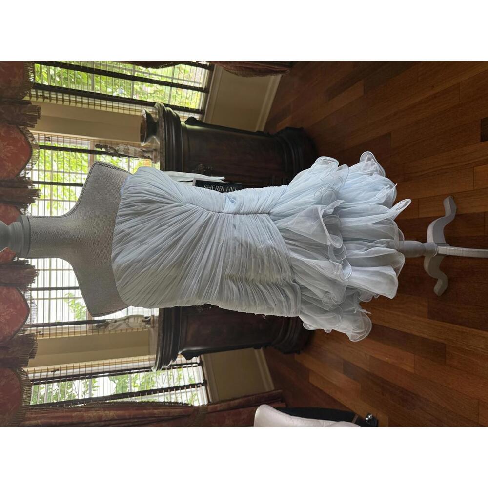 Sherri Hill Elegant Light Blue Strapless Party Dress - Size 2